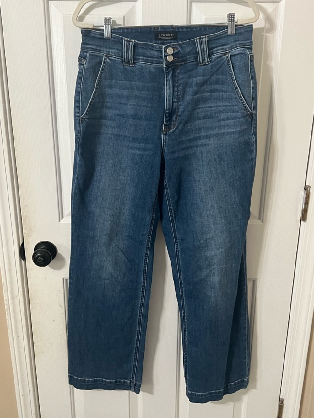 Judy Blue Wide Leg Jeans 14W Womens Medium Wash Trouser Stretch Casual XL Comfy